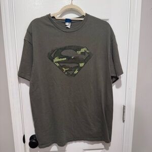 Superman Military Green Camo Graphic T-Shirt